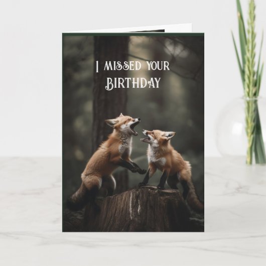 Verloren verjaardag verlate Fun Fox Sake Kaart (Voorkant)