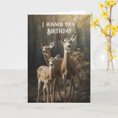 Verloren verjaardagsfeest hert kaart (Gele Bloem)