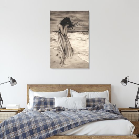 Verloren voetstappen Canvas Print (Insitu (Slaapkamer))