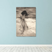 Verloren voetstappen Canvas Print (Insitu (Houten vloer))