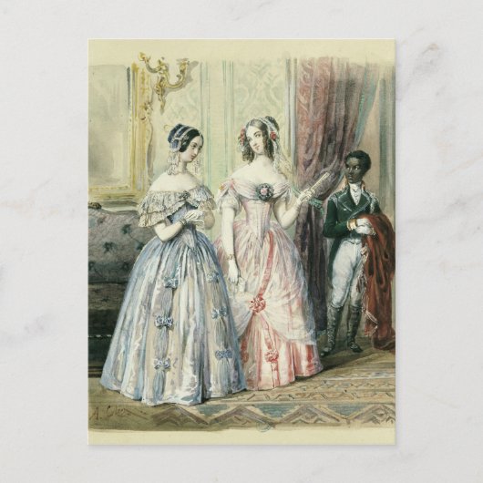 Verloren voor de bal, 1830-48 briefkaart (Voorkant)