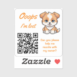 Verloren Voorwerp Retour QR Handige Bot Sticker
