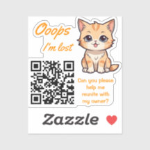 Verloren Voorwerp Retour QR Sticker Volledig Aanpa