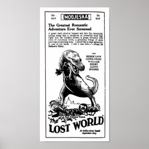 Verloren Wereld 1925 Arthur Conan Doyle roman Poster