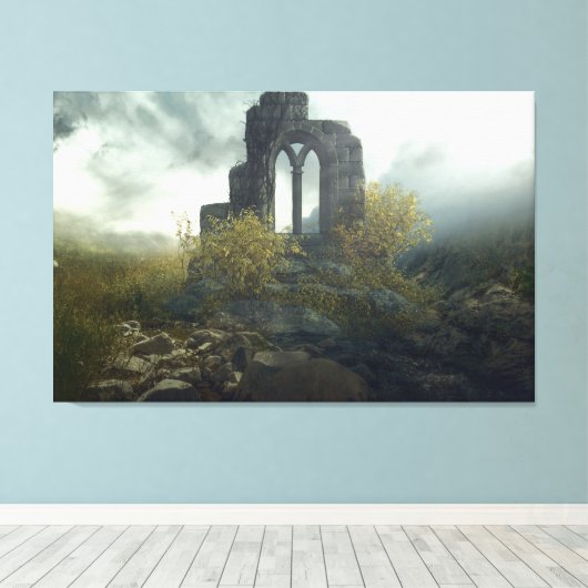 Verloren wereld van oude tijd Fantasy Landscape Canvas Afdruk (Insitu (Houten vloer))