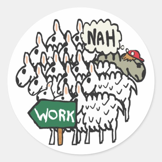 Verloren werk ronde sticker (Voorkant)