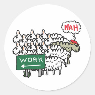 Verloren werk ronde sticker