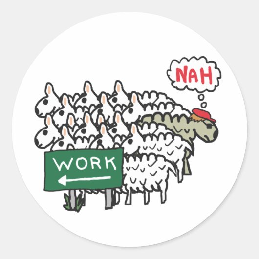 Verloren werk ronde sticker (Voorkant)