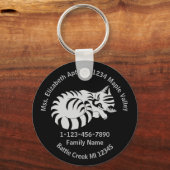 Verloren Wit Tiger Kitten Familie Adres van het Hu Sleutelhanger (Voorkant)