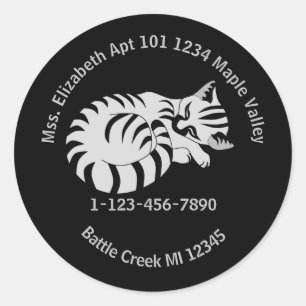 Verloren Witte Tijger Kitten Contact Home Informat Ronde Sticker