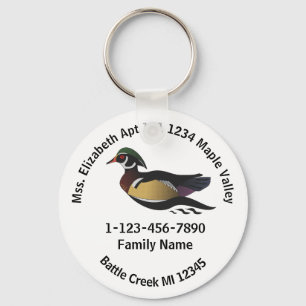Verloren Wood Duck Home Adres Sleutelhanger