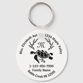 Verloren Zee schildpad geboorteadres Sleutelhanger