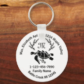 Verloren Zee schildpad geboorteadres Sleutelhanger (Voorkant)