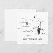 Verloren zonder u modern zwart-wit design feestdagenkaart (Voorkant / Achterkant)