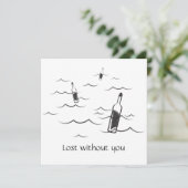 Verloren zonder u modern zwart-wit design feestdagenkaart (Staand voorkant)