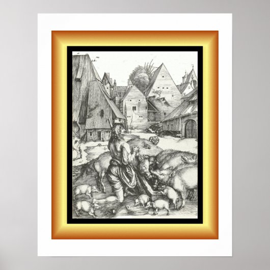 Verloren Zoon ~ Gravure 1497 door Albrecht Dürer ~ Poster (Voorkant)