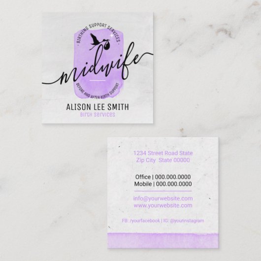 Verlosechtsmarter Vierkante Visitekaartje (Voorkant / Achterkant)