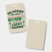 Verloskunde & Bevalling Lucky Charm Verpleegster S Badge (Voor- en achterkant)