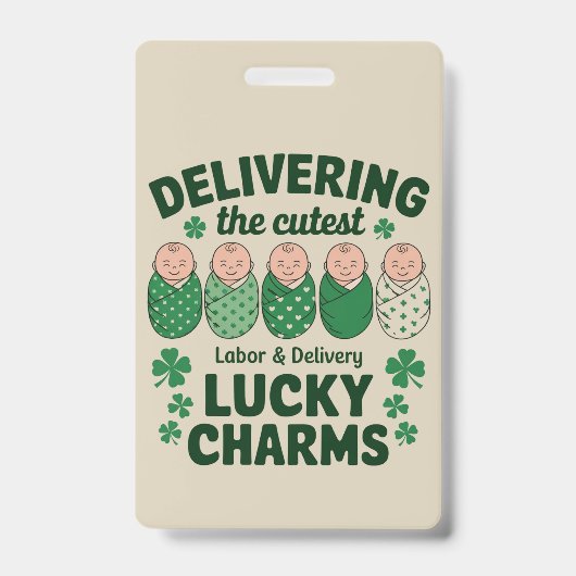 Verloskunde & Bevalling Lucky Charm Verpleegster S Badge (Voorzijde)