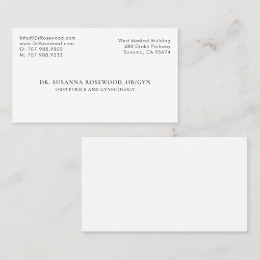 Verloskunde en gynaecologie arts visitekaartje (Voorkant / Achterkant)