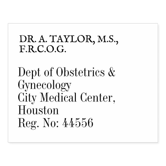 Verloskunde Gynaecologie Arts Persoonlijk adres Rubberstempel (Afrduk)