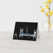 Verloskunde X-Ray Skeleton Black Blue Kaart (Gele Bloem)