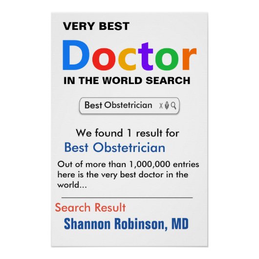 Verloskundige Aangepaste Beste Dokter Cadeau Perfect Poster (Voorkant)