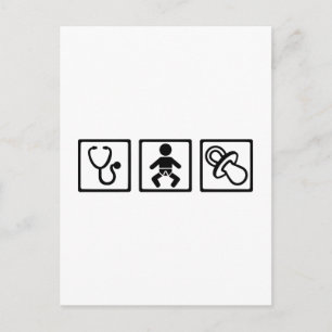 Verloskundige baby pacifier briefkaart