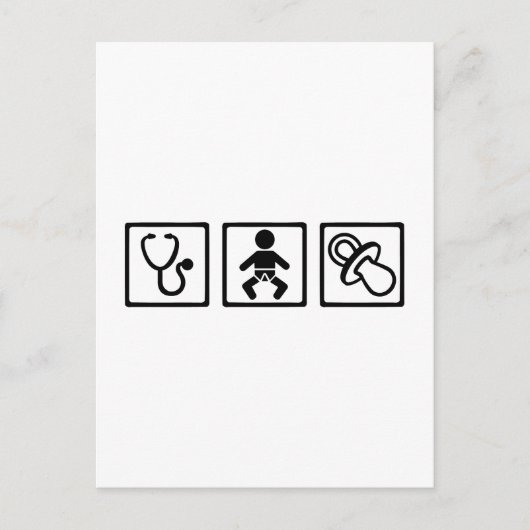 Verloskundige baby pacifier briefkaart (Voorkant)