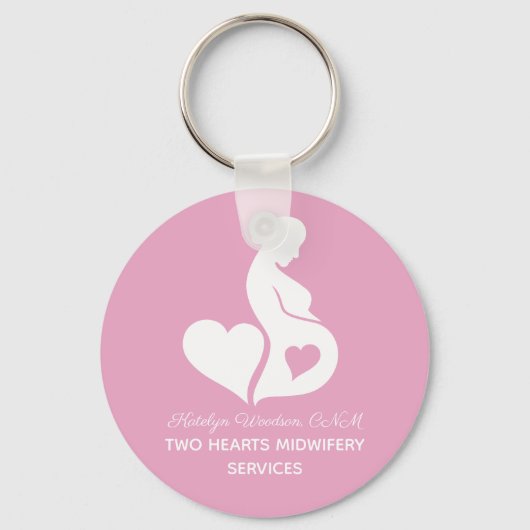 Verloskundige Beauful Doula OBGYN Roze gepersonali Sleutelhanger (Voorkant)
