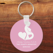 Verloskundige Beauful Doula OBGYN Roze gepersonali Sleutelhanger (Voorkant)
