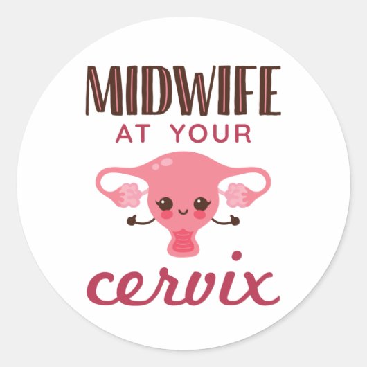 Verloskundige bij uw Cervix Midwives Midwifery Ronde Sticker (Voorkant)
