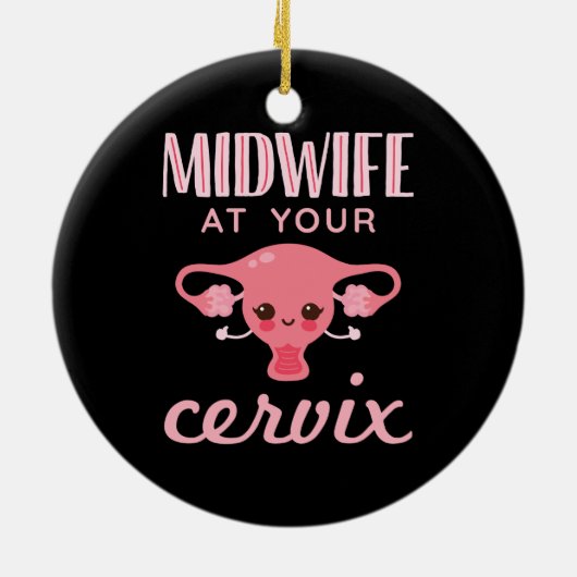 Verloskundige bij uw cervix verloskundigen verlosk keramisch ornament (Achterkant)