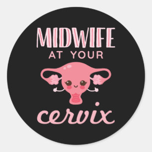 Verloskundige bij uw cervix verloskundigen verlosk ronde sticker