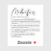 Verloskundige Definitie, Gift voor Verloskundige,  Sticker (Vel)