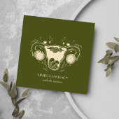 Verloskundige Diensten l Beige & Groene doula Vagi Vierkante Visitekaartje