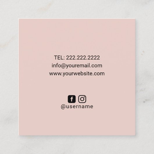 Verloskundige Doula Geboortecoach handen & Baby vo Vierkante Visitekaartje (Achterkant)