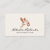 Verloskundige Doula Geboortecoach Stork Logo Visitekaartje (Voorkant)