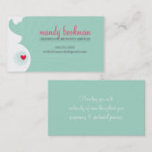 VERLOSKUNDIGE DOULA KAART zwanger buik hart mint g Visitekaartje (Voorkant / Achterkant)