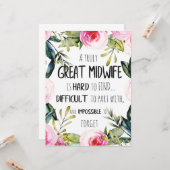 Verloskundige Doula Kantoor Hartelijk dank voor uw Kaart (Voorkant / Achterkant in situ)