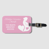 Verloskundige Doula Mooie Zwangerschap Roze Bagagelabel (Voorkant (horizontaal))