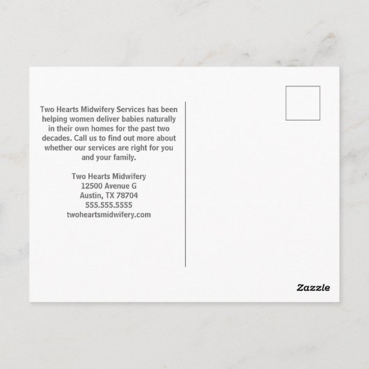 Verloskundige Doula Mooie Zwangerschap Zakelijk Ro Briefkaart (Achterkant)