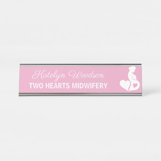 Verloskundige Doula Mooie Zwangerschap Zakelijk Ro Bureau Naambordje (Voorkant)
