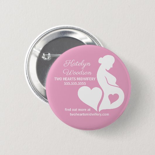Verloskundige Doula Mooie Zwangerschap Zakelijk Ro Ronde Button 5,7 Cm (Voorkant /achterkant)