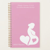 Verloskundige Doula of OBGYN Mooie Custom Pink 202 Planner (Voorkant)