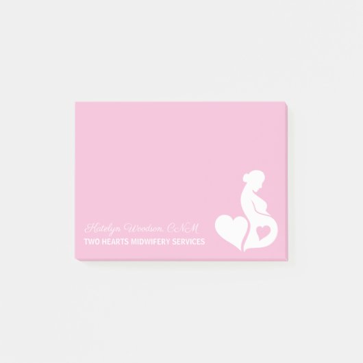 Verloskundige Doula Zwangere Vrouw  Roze Aangepast Post-it® Notes (Voorkant)