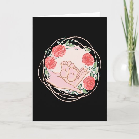 Verloskundige Gift Dank je wel, hand maar met Baby Kaart (Voorkant)