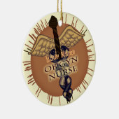 Verloskundige Gyn Verpleegster Caduceus Keramisch Ornament (Rechts)