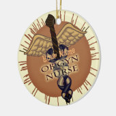 Verloskundige Gyn Verpleegster Caduceus Keramisch Ornament (Links)