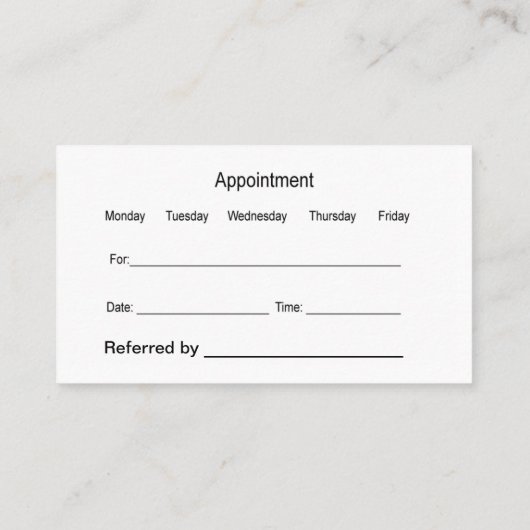 Verloskundige gynaecologie afspraak Visitekaartje (Achterkant)